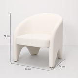Arm Chairs & Recliners: Interior Ave - Nova Sculptural Accent Chair  White Chenille