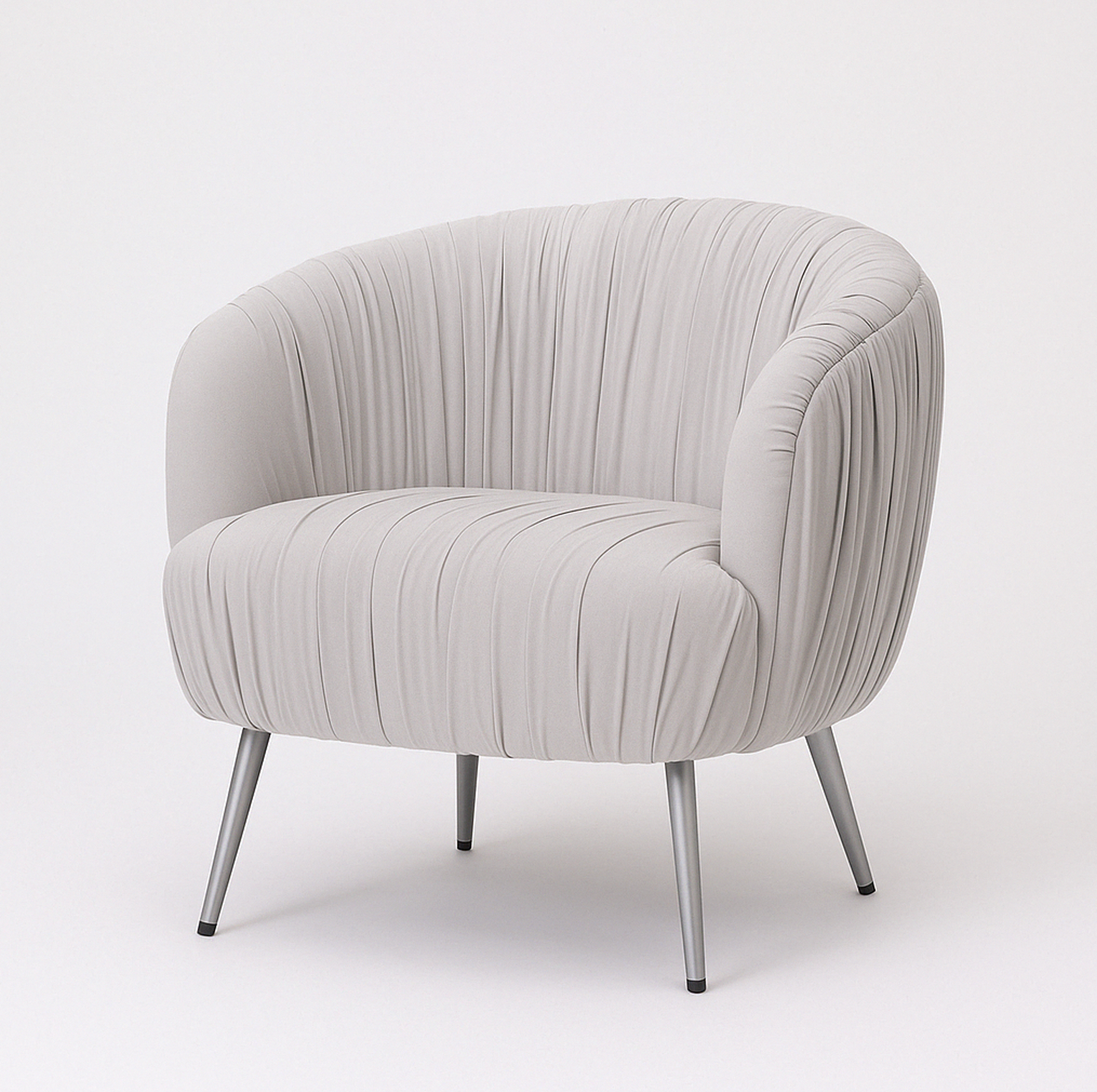 Arm Chairs & Recliners: Interior Ave - Vespa Pleated Velvet Accent Chair  Pearl Grey