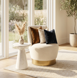Arm Chairs & Recliners: Interior Ave - Chateau Swivel Accent Chair - Vanilla Oat