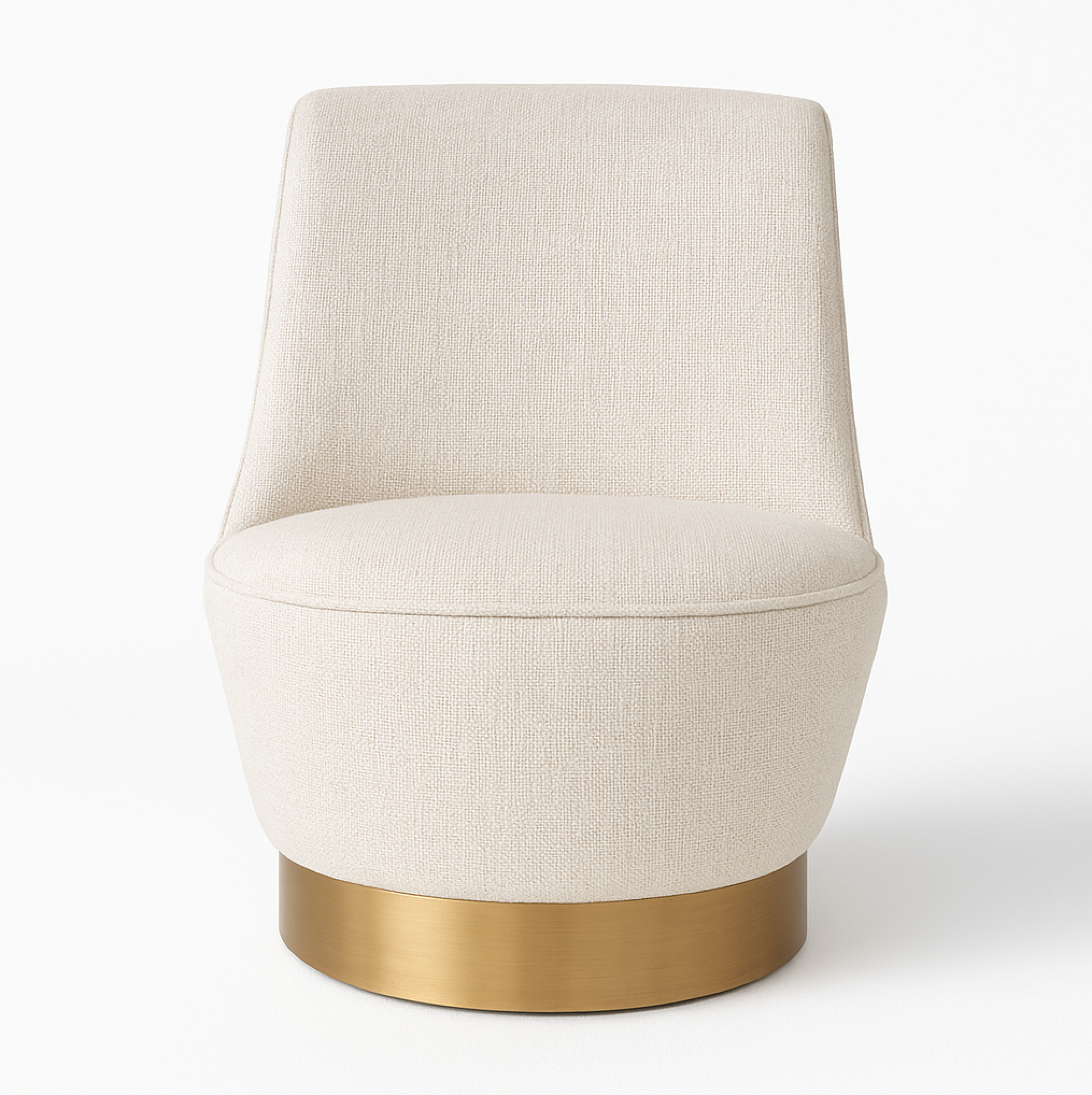 Arm Chairs & Recliners: Interior Ave - Chateau Swivel Accent Chair - Vanilla Oat