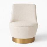 Arm Chairs & Recliners: Interior Ave - Chateau Swivel Accent Chair - Vanilla Oat
