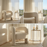 Arm Chairs & Recliners: Interior Ave - Portia Boucle Arm Chair - Off White