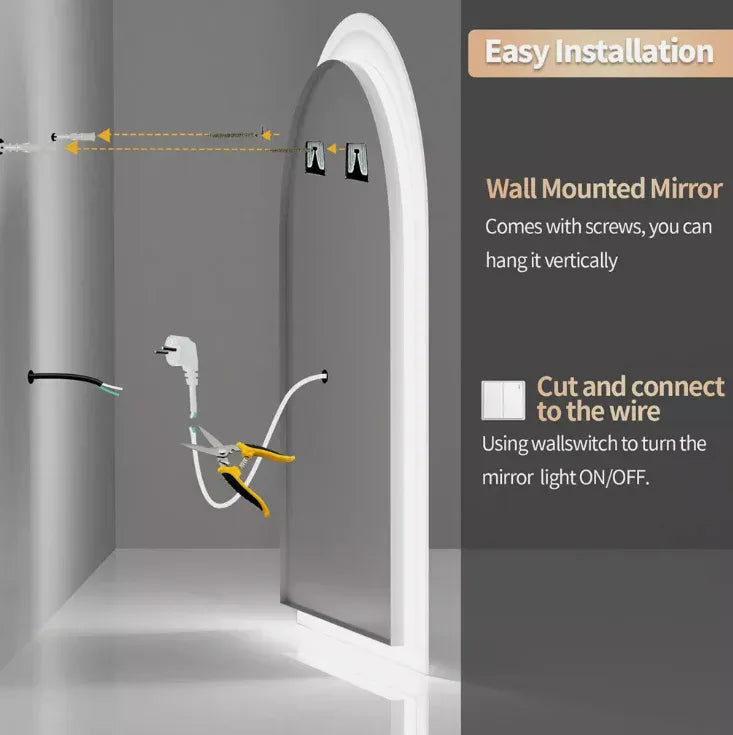 Interior Ave - 90 x 60cm Arched LED Bathroom Mirror