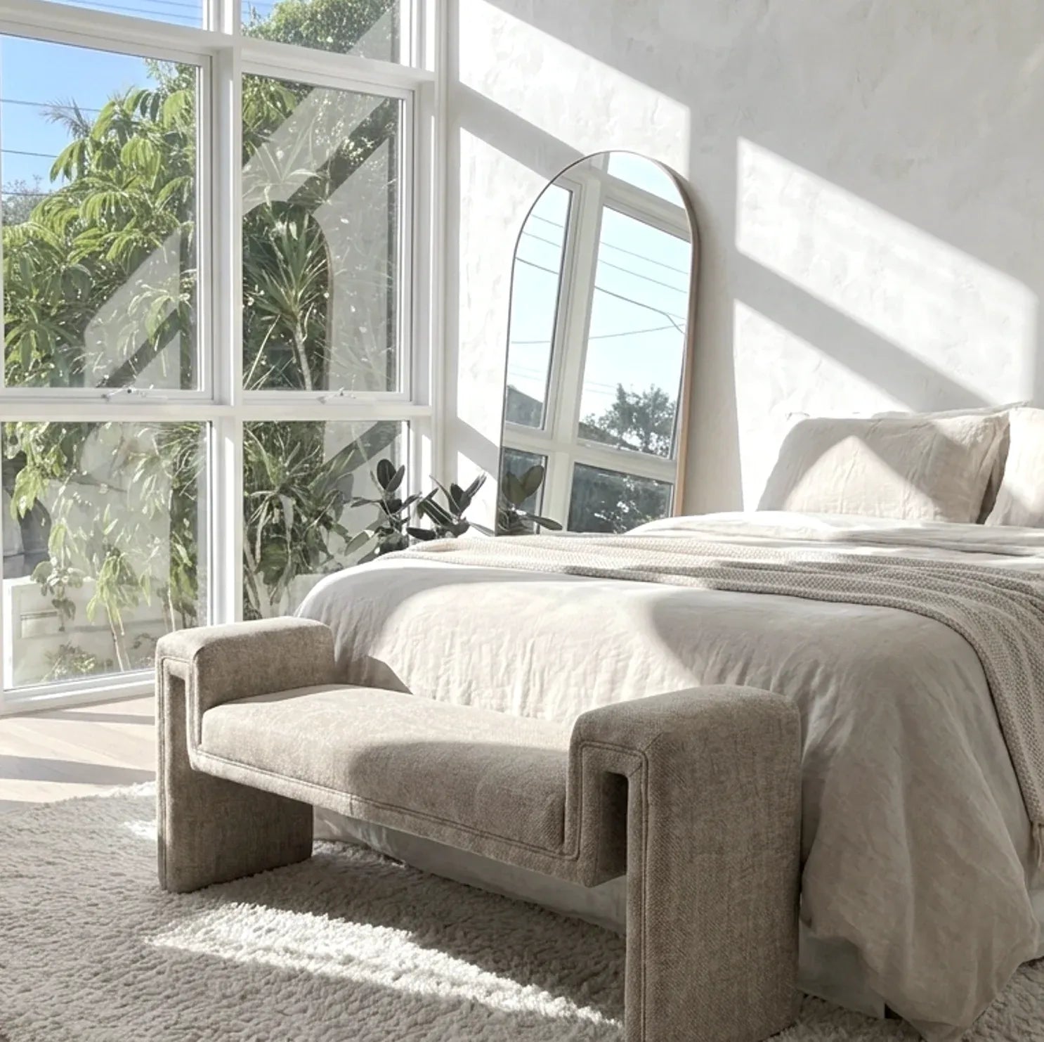 Interior Ave - Solace Textured Bench - Natural Taupe