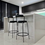 Table & Bar Stools: Interior Ave - Calipo Black Leather Kitchen Bar Stool - Set of 2