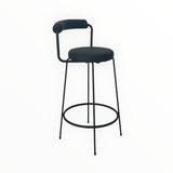 Table & Bar Stools: Interior Ave - Calipo Black Leather Kitchen Bar Stool - Set of 2