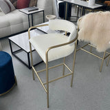 Table & Bar Stools: Interior Ave - Allegra White Linen Kitchen Bar Stool