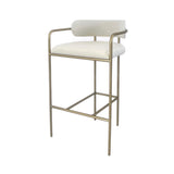 Table & Bar Stools: Interior Ave - Allegra White Linen Kitchen Bar Stool