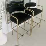 Table & Bar Stools: Interior Ave - Allegra Black Velvet Kitchen Bar Stool