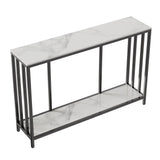 Bathtubs: Interior Ave - Bronte Dual Layer Marble Stone Console - White Marble Stone