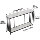 Bathtubs: Interior Ave - Bronte Dual Layer Marble Stone Console - White Marble Stone