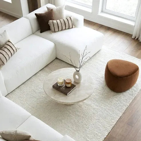 Nobu Round Sculptural Stone Coffee Table - Natural Stone 100cm