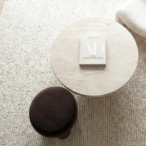 Nobu Round Sculptural Stone Coffee Table - Natural Stone 100cm