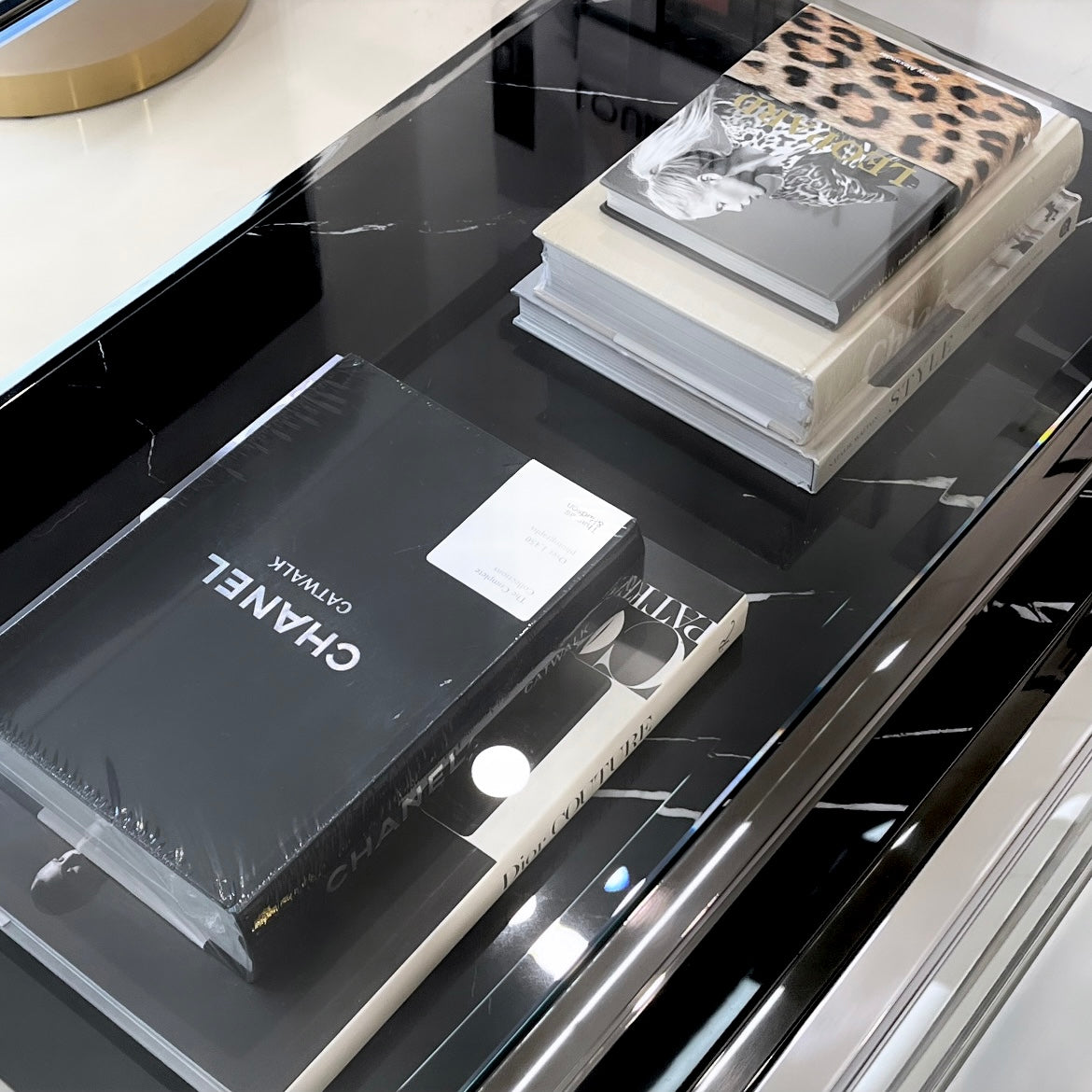 Coffee Tables: Interior Ave - Vogue Coffee Table - Black Marble Stone & Glass