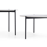 Coffee Tables: Interior Ave - Bianco Nested Coffee Table Set - White Marble Stone