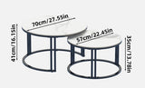 Coffee Tables: Interior Ave - Premier Nested Coffee Table Set - White Marble Stone