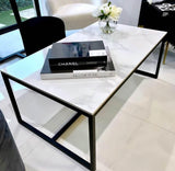 Coffee Tables: Interior Ave - Monaco Rectangle Coffee Table - White Marble Stone