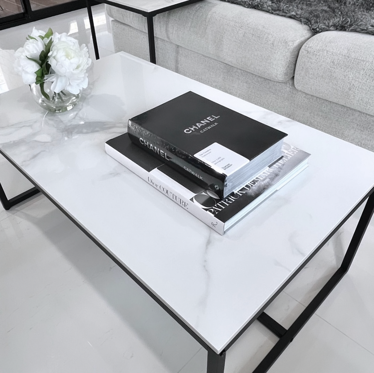 Coffee Tables: Interior Ave - Monaco Rectangle Coffee Table - White Marble Stone