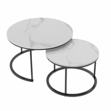 Coffee Tables: Interior Ave - Executive Stone Nested Coffee Table Set - White & White