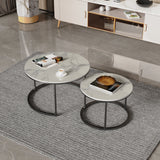 Coffee Tables: Interior Ave - Executive Stone Nested Coffee Table Set - White & White