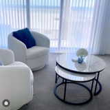Coffee Tables: Interior Ave - Executive Stone Nested Coffee Table Set - White & White
