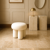 Ottomans & Footstools: Interior Ave - Bentley Boucle Ottoman  White