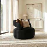 Arm Chairs & Recliners: Interior Ave - Coco Milan Swivel Accent Chair - Black