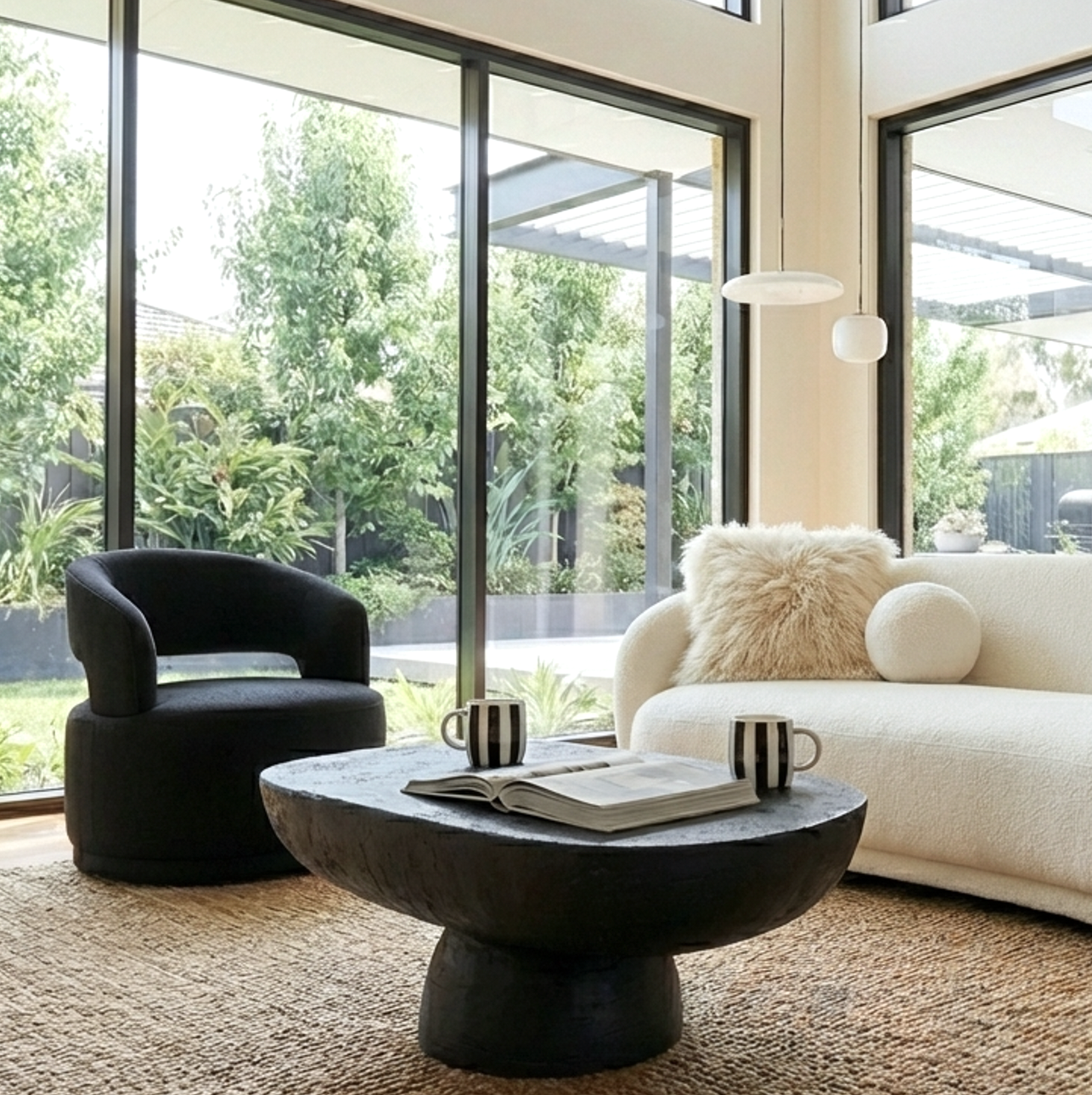 Arm Chairs & Recliners: Interior Ave - Coco Milan Swivel Accent Chair - Black