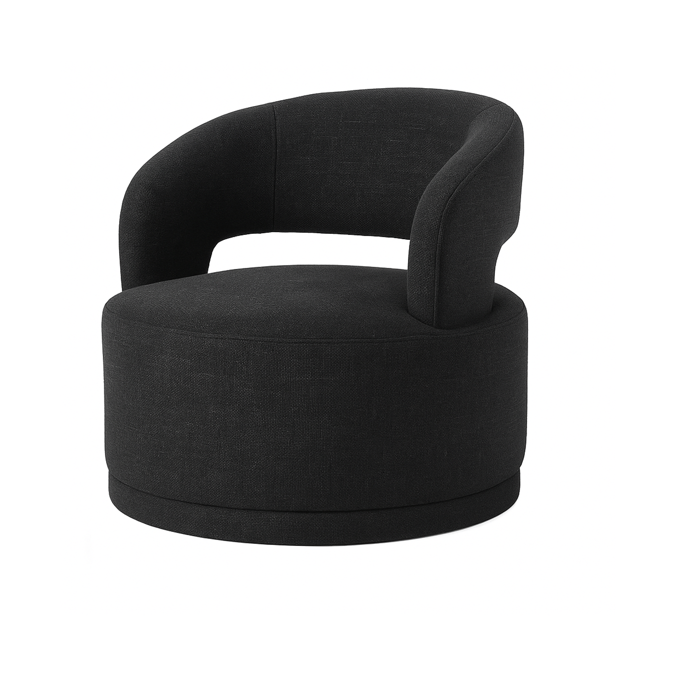 Arm Chairs & Recliners: Interior Ave - Coco Milan Swivel Accent Chair - Black