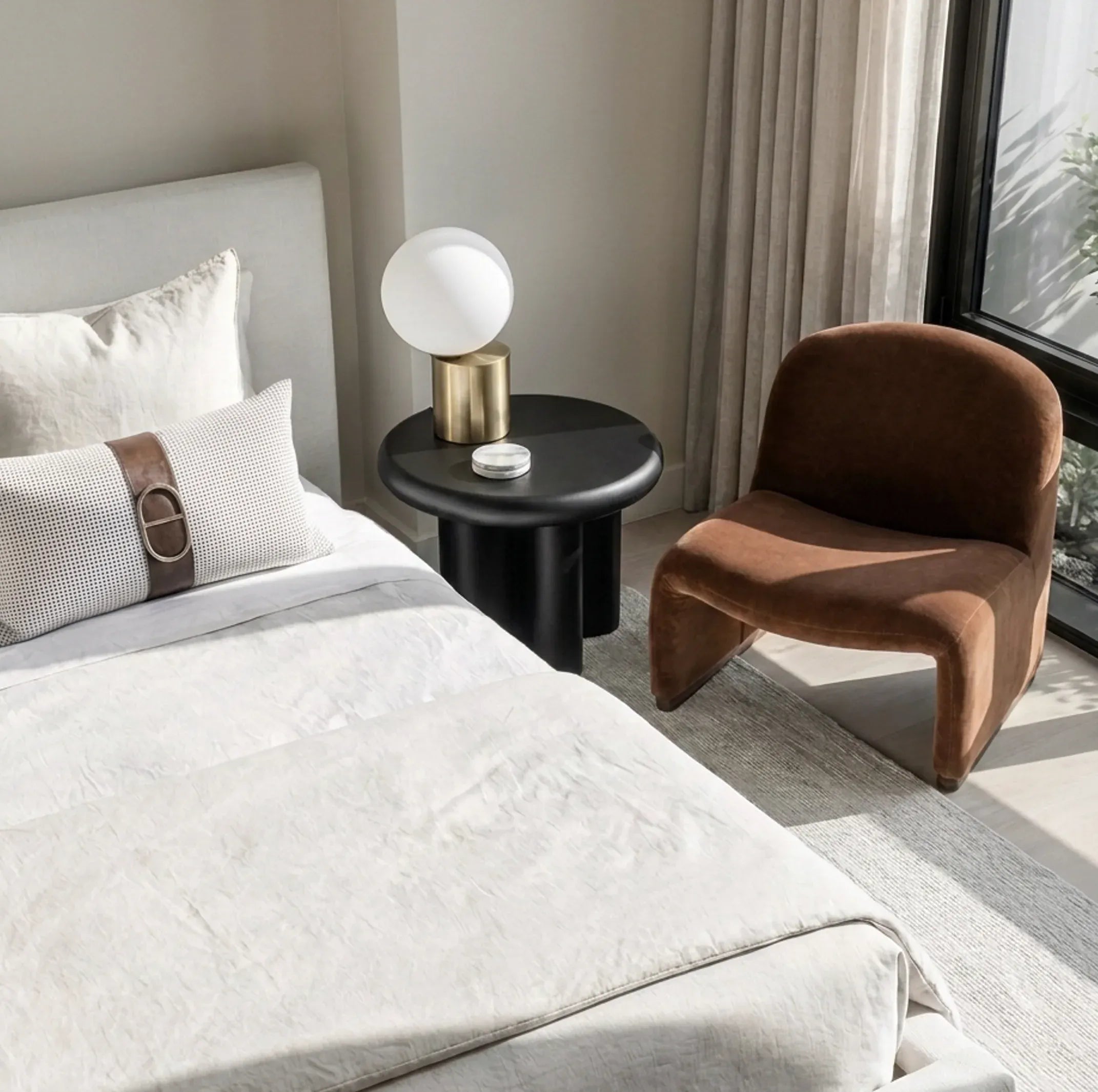 Interior Ave - Haven Curved Armchair - Chestnut