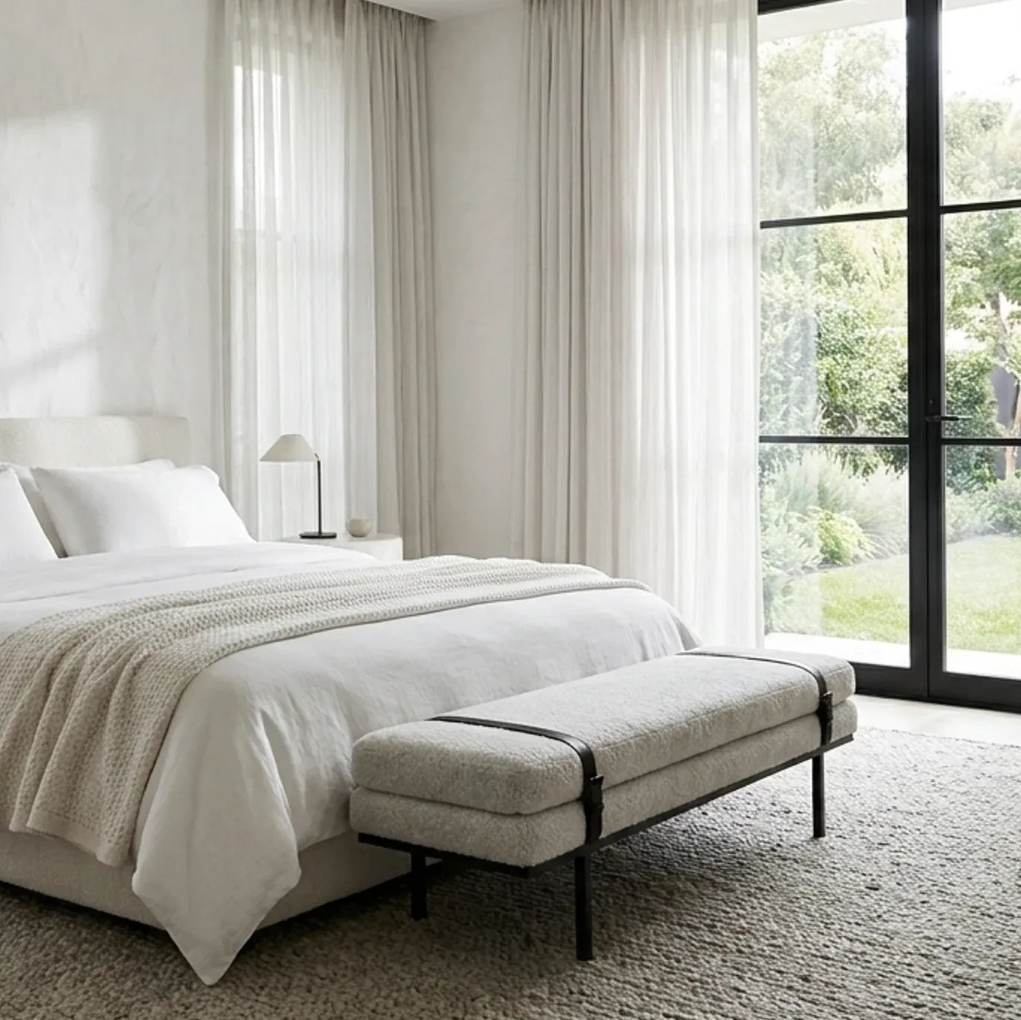 Interior Ave - Porter Bench - Light Grey