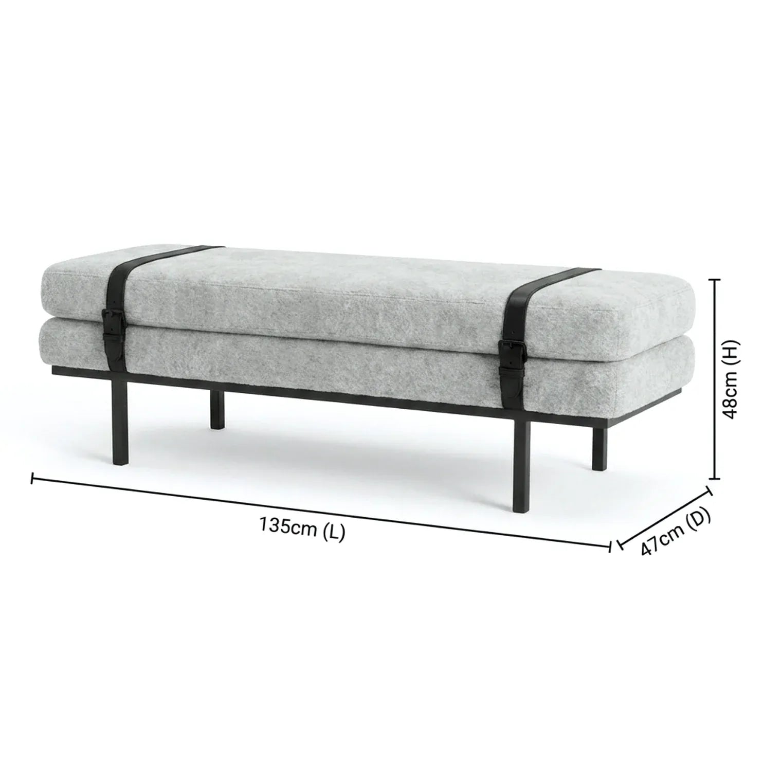 Interior Ave - Porter Bench - Light Grey