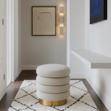 Ottomans & Footstools: Interior Ave - Roma Round Milan Ottoman / Footstool  Off White
