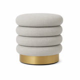 Ottomans & Footstools: Interior Ave - Roma Round Milan Ottoman / Footstool  Off White