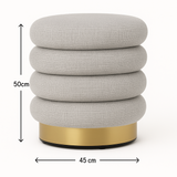 Ottomans & Footstools: Interior Ave - Roma Round Milan Ottoman / Footstool  Off White