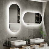 Mirrors: Interior Ave - 50 x 100cm Oval Frameless LED Bathroom Mirror