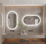 Mirrors: Interior Ave - 50 x 80cm Oval Frameless LED Bathroom Mirror