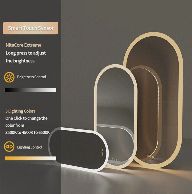 Mirrors: Interior Ave - 60 x 120cm Oval Frameless LED Bathroom Mirror