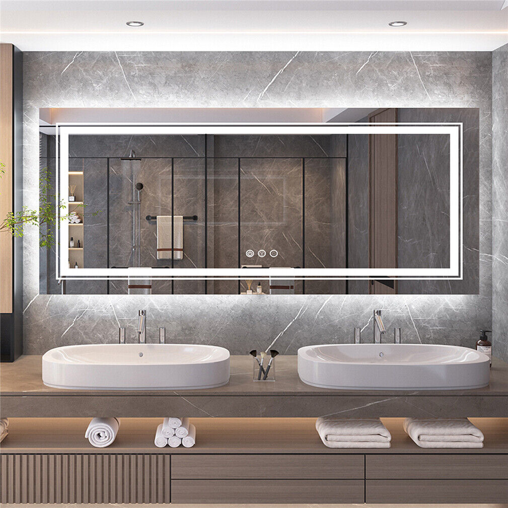 Mirrors: Interior Ave - 120 x 80cm Rectangle Frameless LED Bathroom Mirror