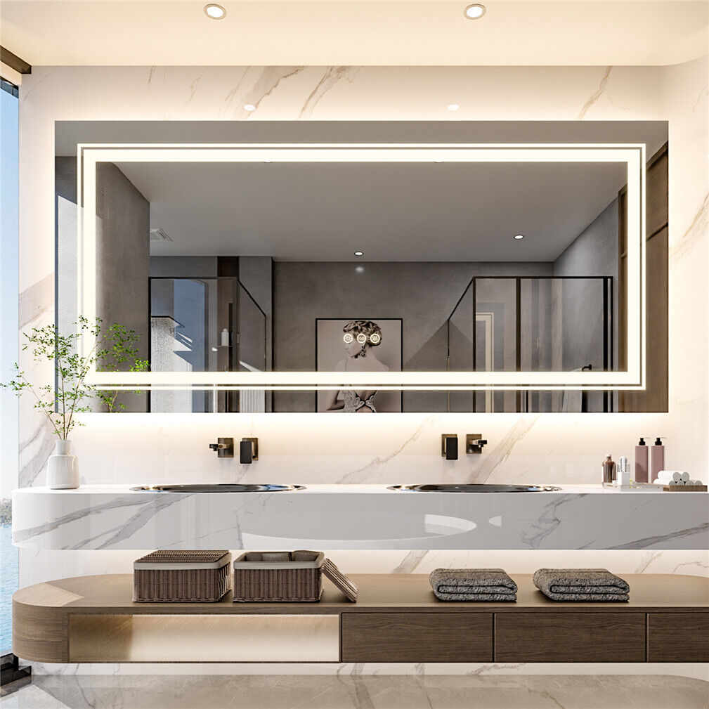 Mirrors: Interior Ave - 120 x 80cm Rectangle Frameless LED Bathroom Mirror