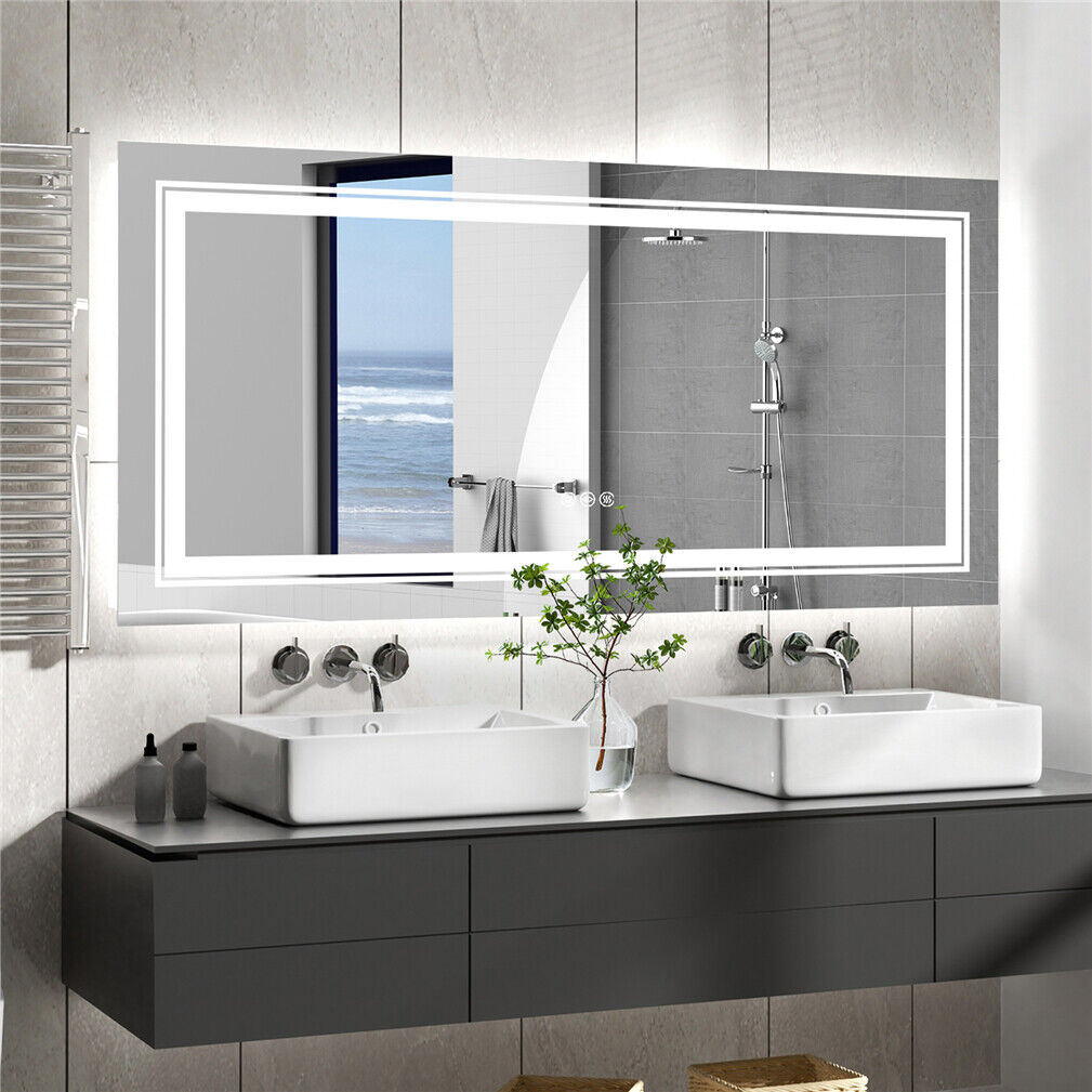 Mirrors: Interior Ave - 120 x 80cm Rectangle Frameless LED Bathroom Mirror