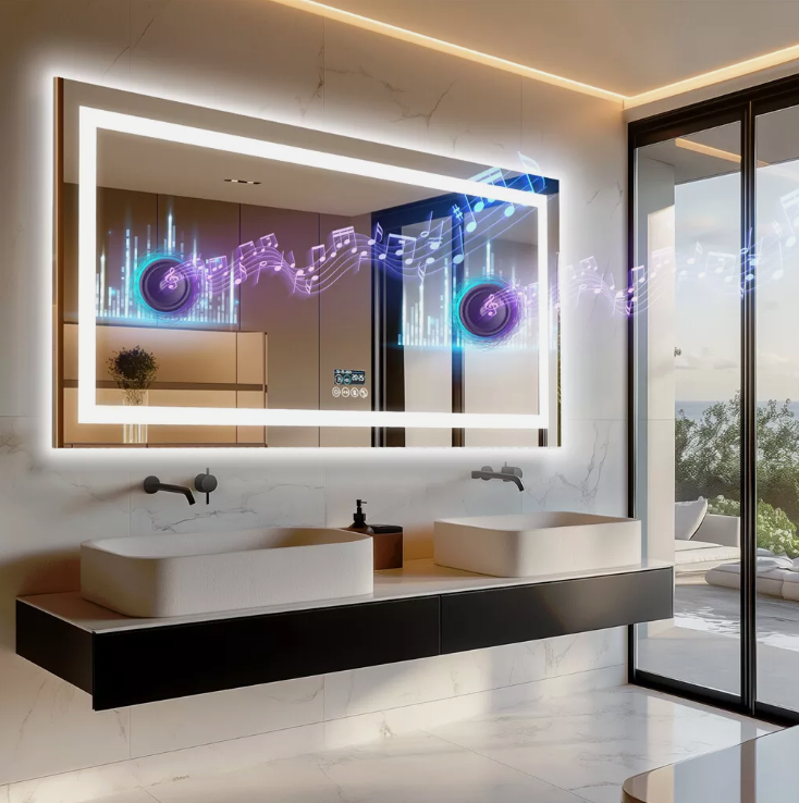 Mirrors: Interior Ave - 80 x 160cm Rectangle Frameless LED Bathroom Mirror  Bluetooth