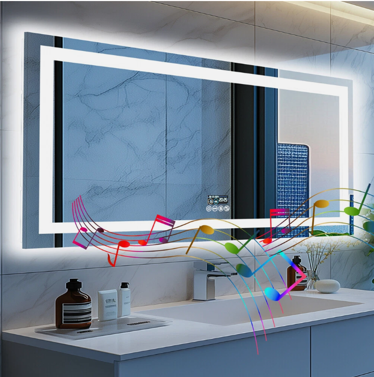 Mirrors: Interior Ave - 80 x 160cm Rectangle Frameless LED Bathroom Mirror  Bluetooth