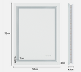 Mirrors: Interior Ave - 50 x 70cm Rectangle Frameless LED Bathroom Mirror