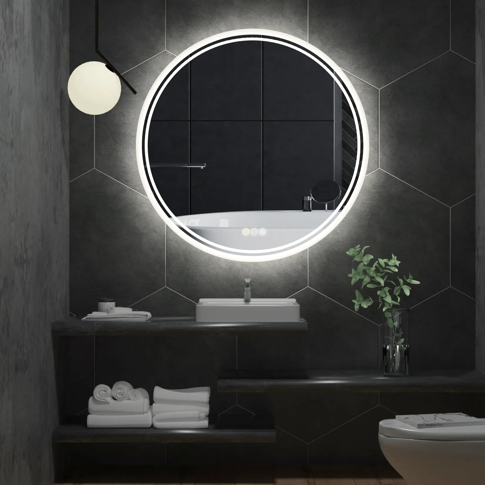 Mirrors: Interior Ave - 80cm Round Frameless LED Bathroom Mirror