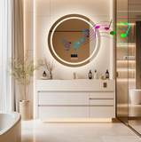 Mirrors: Interior Ave - 80cm Round Frameless LED Bathroom Mirror  Bluetooth