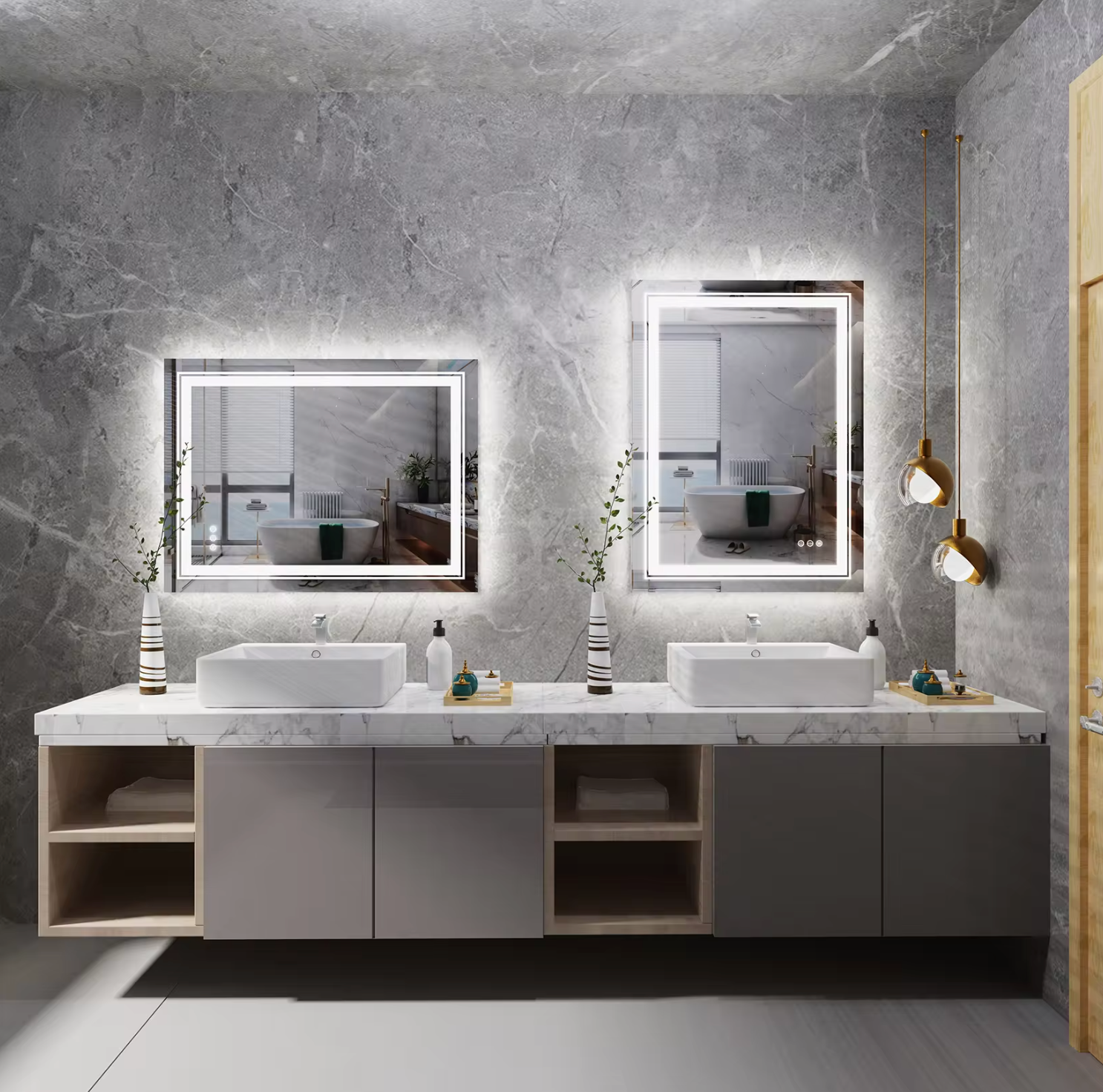 Mirrors: Interior Ave - 70 x 90cm Rectangle Frameless LED Bathroom Mirror