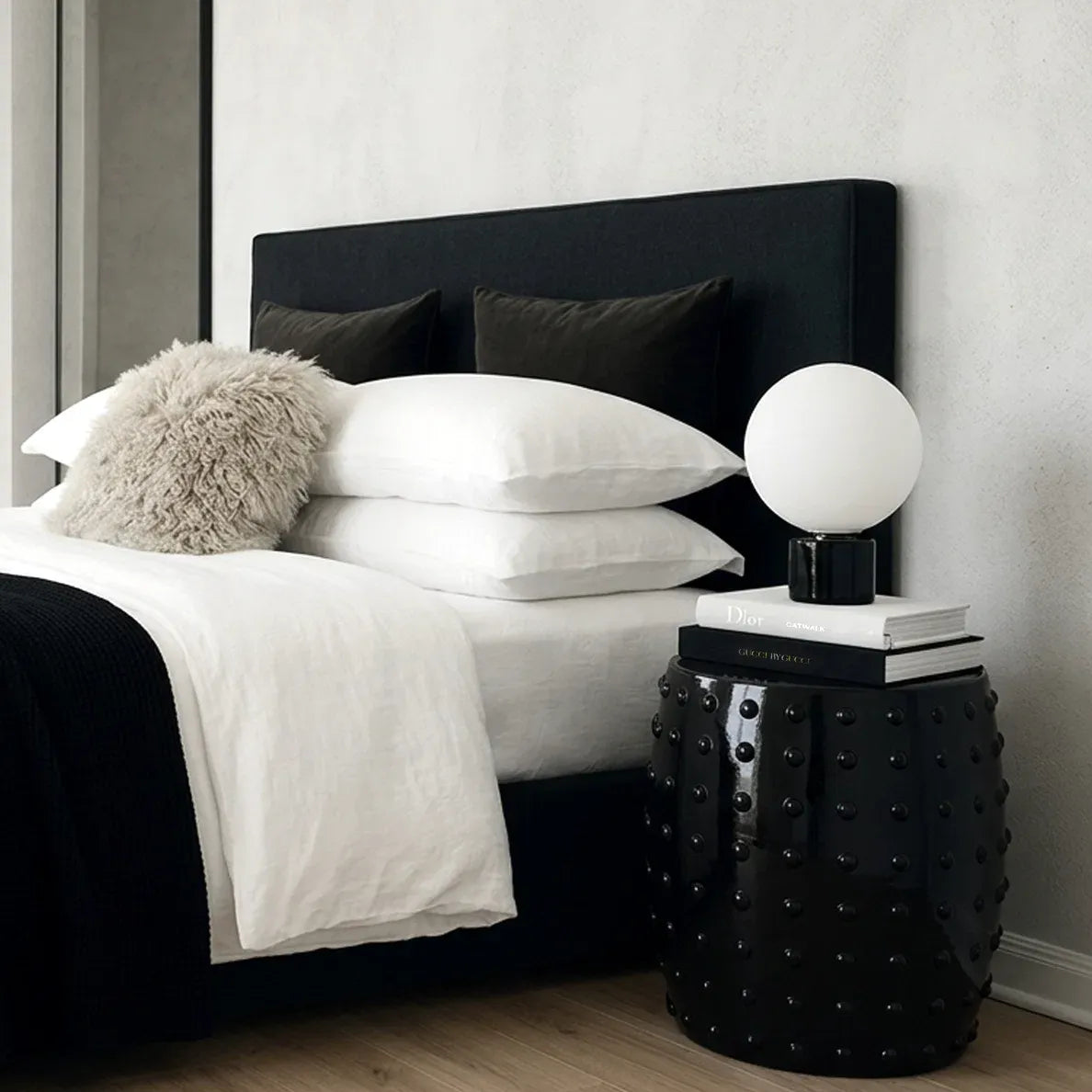 Atelier Noir Studded Side Table - Black
