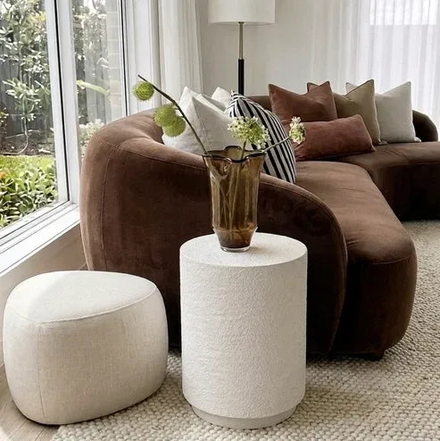 Muse Textured Side Table - Fossil