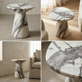 Interior Ave - Veneta Stone Side Table - Panda Marble Finish